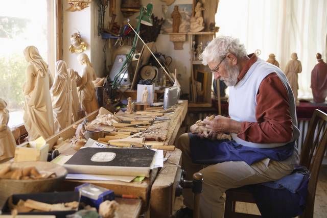 Craftsman carving a statue in Upper Bavaria, Germany
Royalty free image
