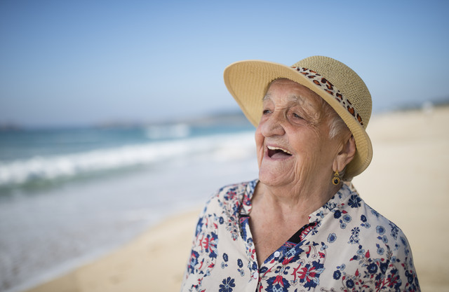 Spain, Ferrol, portrait of laughing senior woman on the beach
Royalty free image