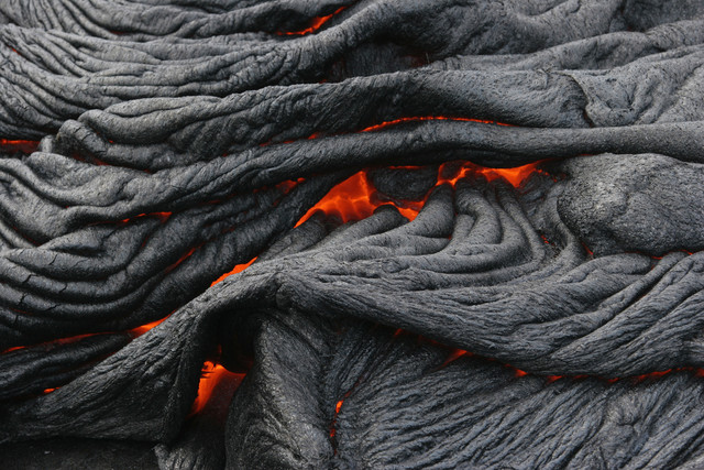 USA, Hawaii, Big Island, Vulkan Pahoehoe, brennender Lavastrom, Nahaufnahme
Lizenzfreies Stockfoto
