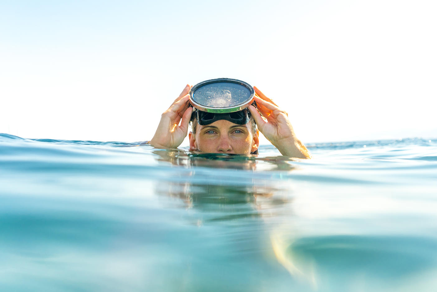 Portrait of woman swimming in sea against clear sky
Royalty free image