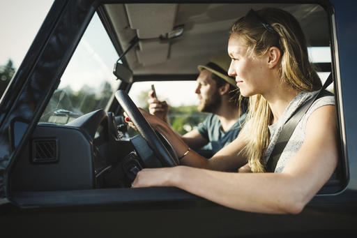 Side view of wonderlust couple on road trip
Royalty free image