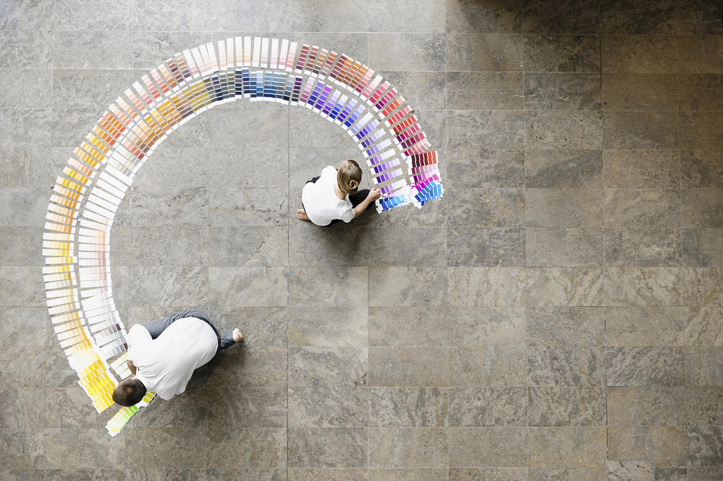Business people examining paint swatches
Royalty free image