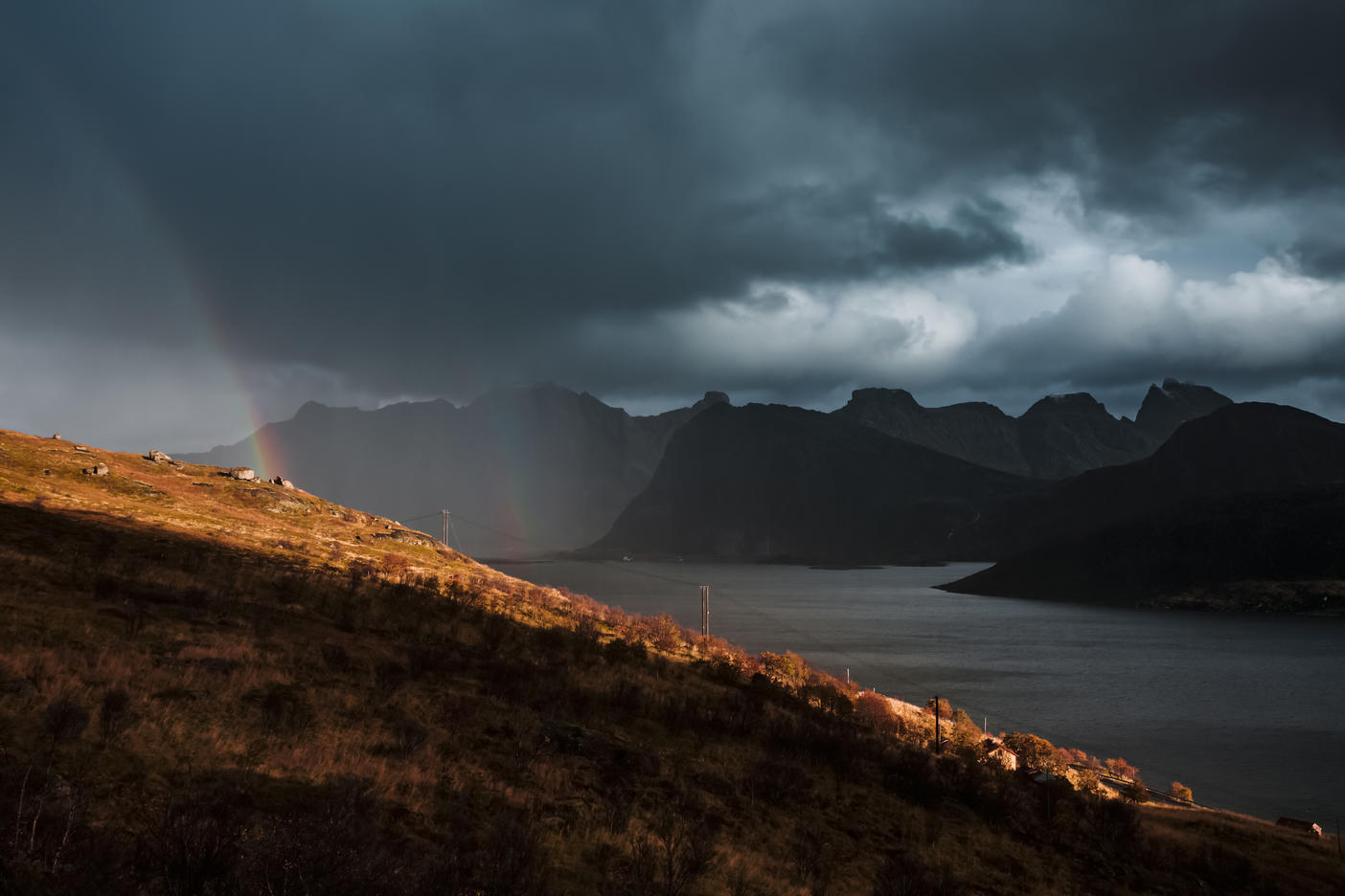 Norway, Lofoten Islands, rainbow, near Kvalvika Beach
Royalty free image