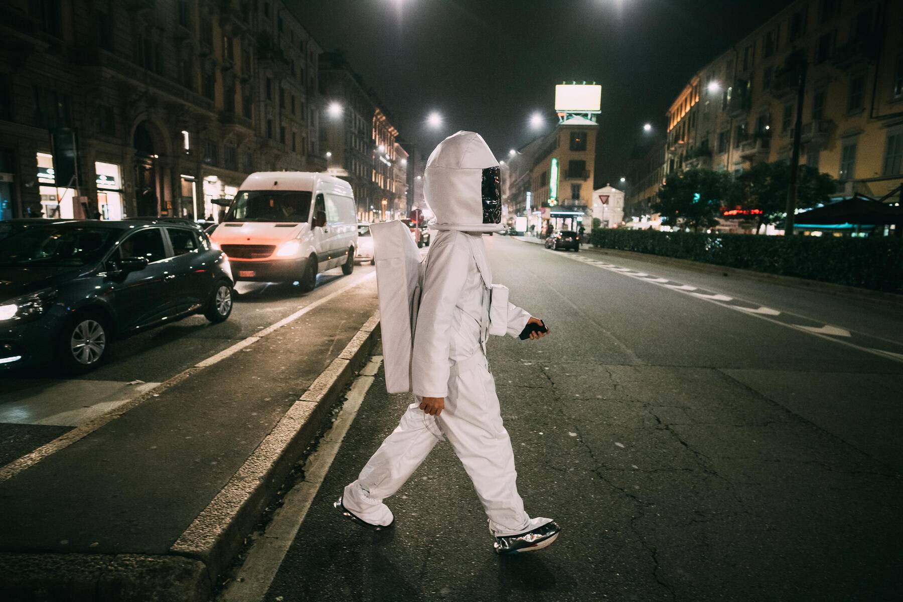 Astronaut crossing street at night
Royalty free image