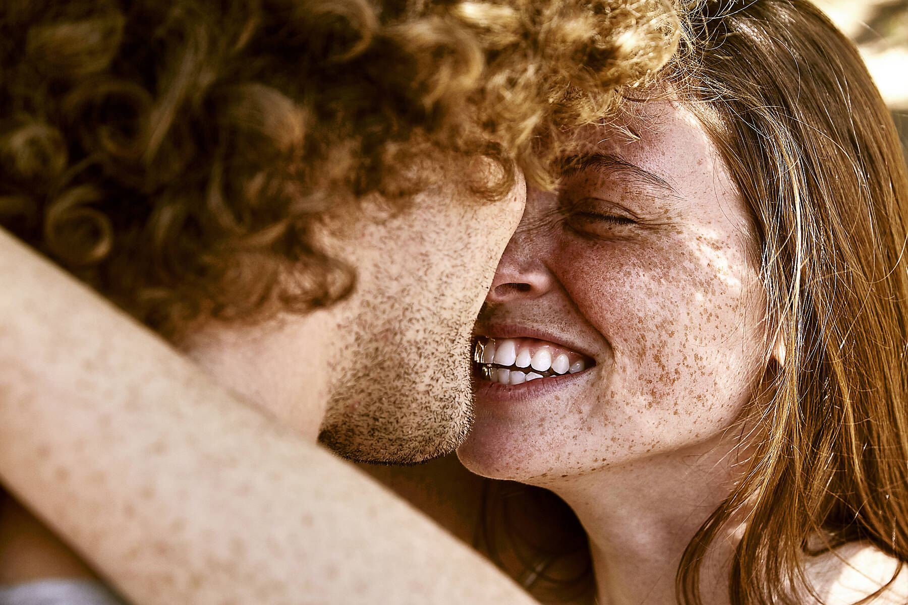 stock image, royalty-free, Happy young couple hugging