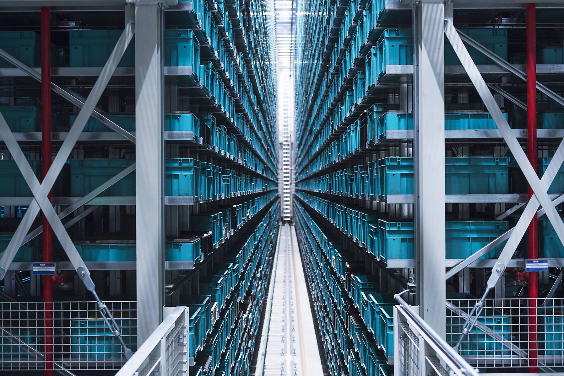 stock image, royalty-free, Modern automatized high rack warehouse