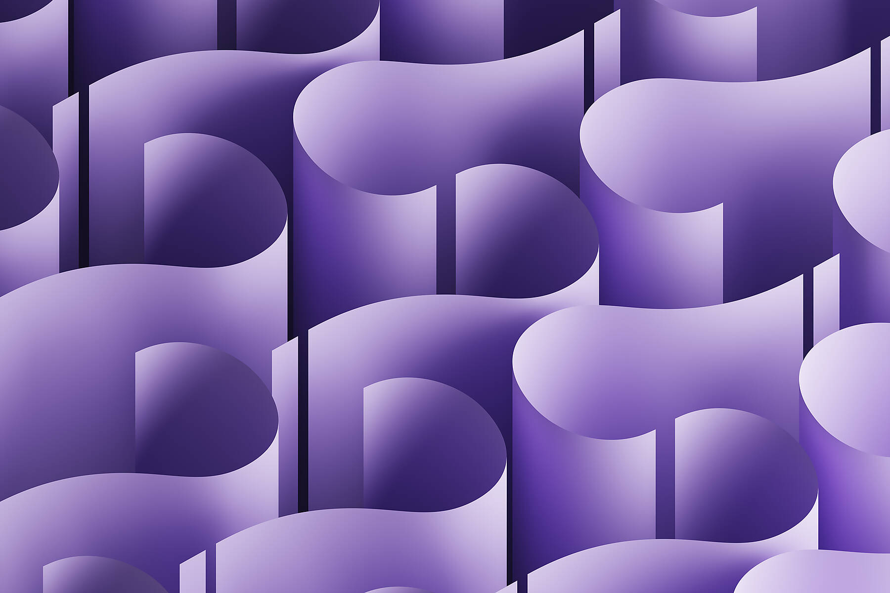 Stockfoto, lizenzfrei, Dreidimensionales Muster von violetten Fragezeichen, Rendering, 3D