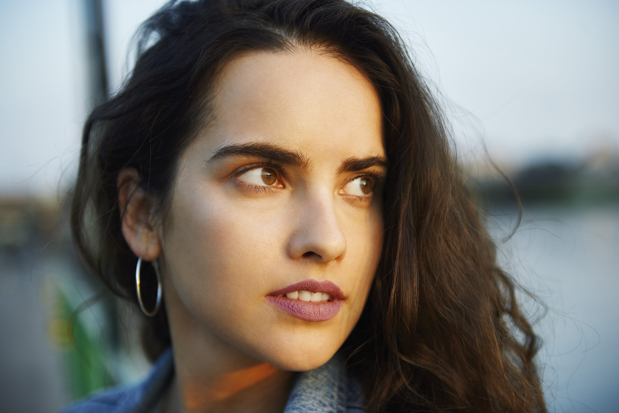 stock image, royalty-free, Beautiful young woman looking back