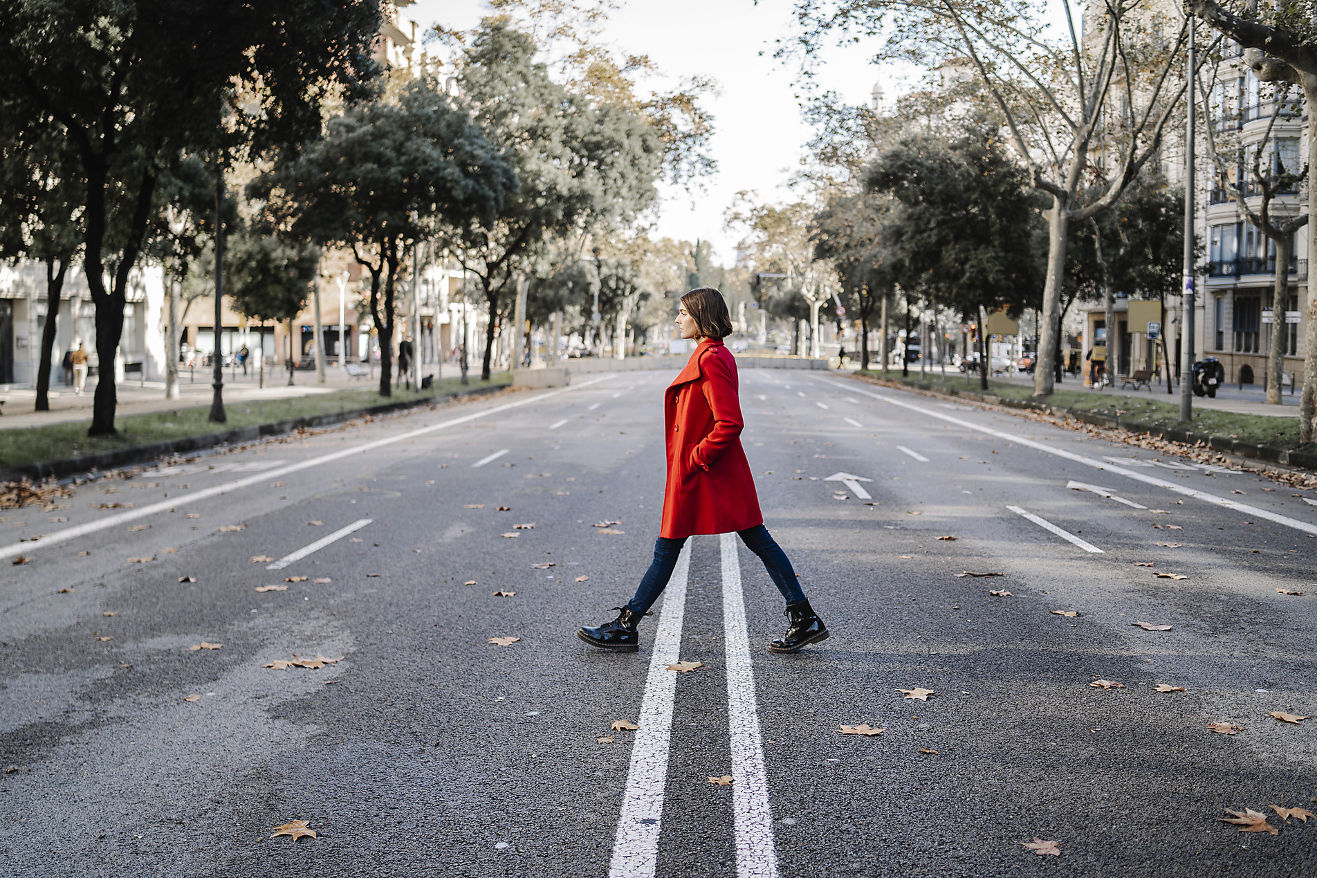 stock image, royalty-free,Barcelona, Calaonia, Spain. Young woman on a city street