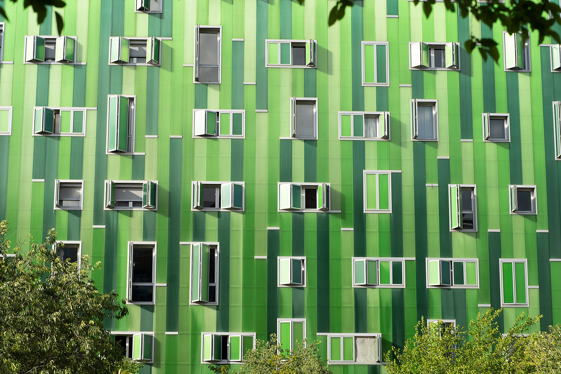 Spain, Madrid, Exterior of Vallecas 51 apartment building
