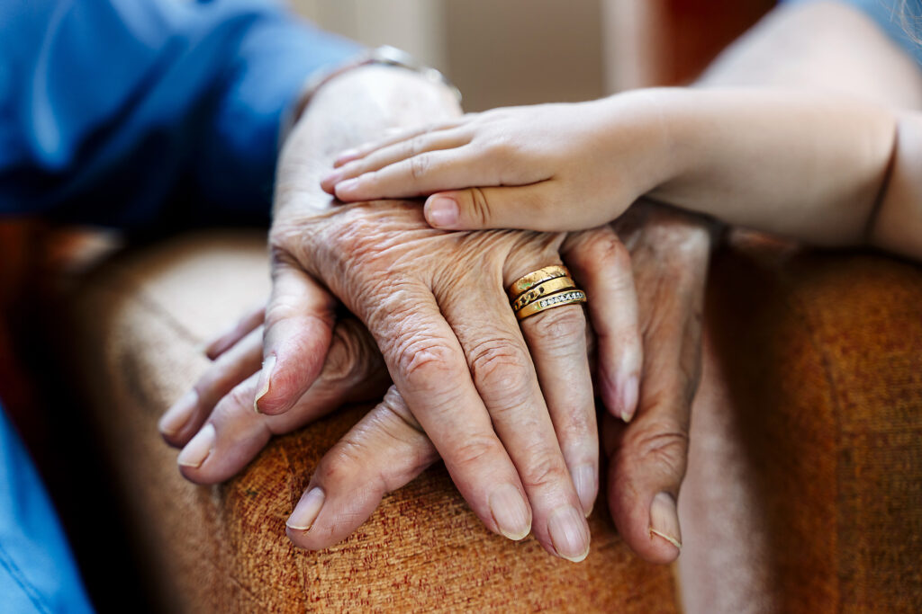 Elderly couple and baby's hand, generations together
Royalty free image