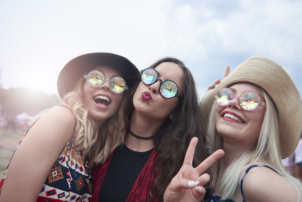 Portrait of three women having fun at the music festival
Royalty-free image