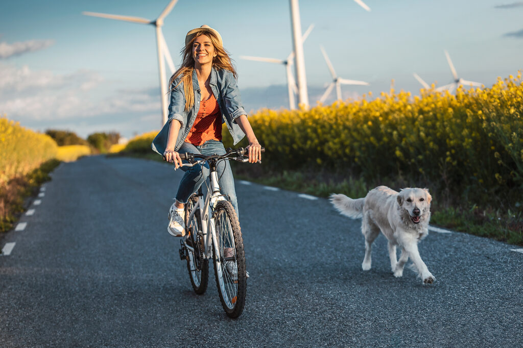 Aufnahme eines hübschen jungen Mädchens, das Fahrrad fährt, während es mit seinem Hund im Park durch ein abgeerntetes Feld spaziert. Lizenzfreies Stockfoto Aufnahme eines hübschen jungen Mädchens, das Fahrrad fährt, während es mit seinem Hund im Park durch ein abgeerntetes Feld spaziert.
Lizenzfreies Stockfoto