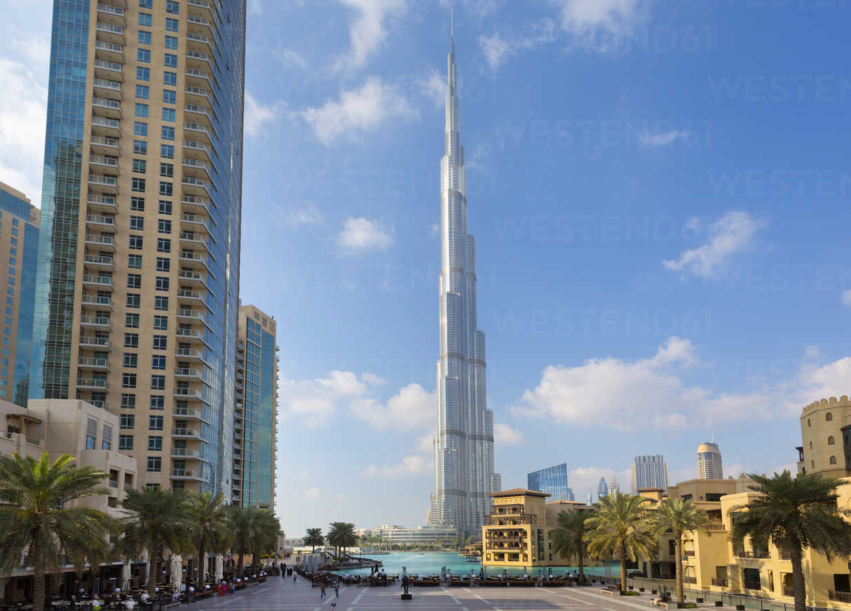 Downtown Dubai, Burj Khalifa, United Arab Emirates stock photo