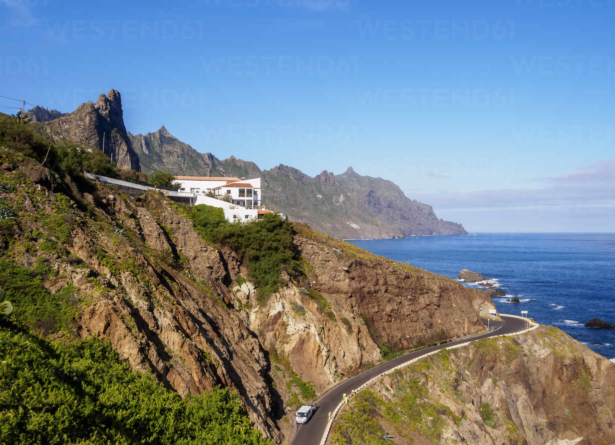 Küste mit Roque de las Animas, Parque Rural Anaga, Insel Teneriffa,  Kanarische Inseln, Spanien, Atlantik, Europa, lizenzfreies Stockfoto