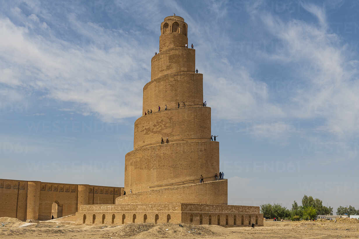 spiral minaret of the great mosque of samarra unesco world heritage site samarra iraq middle east RHPLF20485